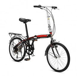 DKZK Folding Bike DKZK Folding bicycle 20-inch 7-speed high-carbon steel frame fashion casual male and female adult student city commuter bicycle light and small