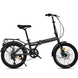 DODOBD Folding Bike DODOBD 20 Inch Foldable Bicycle, Unisex Folding Bicycle 6-Speed Variable Speed, Carbon Steel Adult Portable City Bicycle, Foldable Compact Bicycle With Anti-Skid And Wear-Resistant Tire