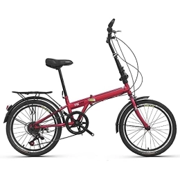 DODOBD Folding Bike DODOBD 20 Inch Folding Bike, Carbon Steel 6 Gear Speed System, Folding City Bicycle Foldable Compact Bicycle With Anti-Skid And Wear-Resistant Tire For Adults
