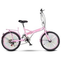 DODOBD Bike DODOBD 20 Inch Folding Bike City Bicycle, Foldable Bicycle Small Unisex Folding Bicycle 6-Speed Variable Speed, Front V Brake And Rear Brake, Adult Portable Bicycle City Bicycle