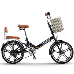 DODOBD Folding Bike DODOBD 20 Inch Folding Bike, Portable Ultra-Light Variable Speed Adult Folding Bike, Adjustable Handlebars and Seat, Suitable for Adults, Foldable Urban Bicycle Suitable 135-175 cm