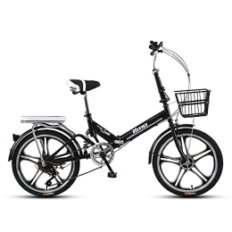 DODOBD Bike DODOBD 20 Inch Folding City Bike Bicycle, Adult Portable Bicycle City Bicycle, Lightweight Alloy Folding City Bike Bicycle, Front V Brake And Rear Brake, 6-Speed Variable Speed