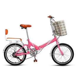 DODOBD Bike DODOBD 20 Inch Folding City Bike Bicycle, Carbon Steel Foldable Bicycle Small Unisex Folding Bicycle 6-Speed Variable Speed, Front V Brake And Rear Brake, Adult Portable Bicycle