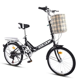 DODOBD Folding Bike DODOBD Foldable Bike, City Bicycle 20 Inch Comfortable Mobile Portable Compact Lightweight Finish Great Suspension Folding Bike for Men Women Students and Urban Commuters