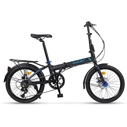 DODOBD Folding Bike DODOBD Folding Bicycle 20 inch 7-speed Shift Variable Speed Male and Female Light Student car Spoke Wheel Small Bicycle, High Carbon Steel Frame with Basket and Taillights