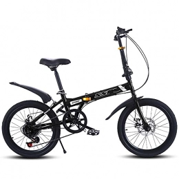 DODOBD Folding Bike DODOBD Folding Bikes, Folding Bicycle City Bike 7-Speed Variable Speed, Adult Portable Bicycle City Bicycle, 20 Inch Carbon Steel Foldable Bicycle Small Unisex