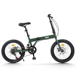 DODOBD Bike DODOBD Folding City Bike Bicycle 20 Inch, Foldable Bicycle Carbon Steel Unisex 6 Speed Variable Speed, Adult Portable Damping Bicycle, Lightweight Folding Casual Bicycle