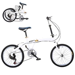 DORALO Bike DORALO 20 Inch Folding Bike City Bicycle, Carbon Steel Portable Bicycle, Lightweight Outroad Mountain Bike for Unisex Student Bicycling, Loadable Weight: 90Kg