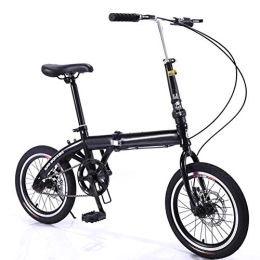 DORALO Bike DORALO Folding Bike for Children Students, Single Speed Travel Bicycle, Lightweight High-Carbon Steel Mountain Bike, Perfect for Small Locations, 16 Inch, Black