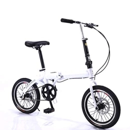 DORALO Bike DORALO Folding Bike for Children Students, Single Speed Travel Bicycle, Lightweight High-Carbon Steel Mountain Bike, Perfect for Small Locations, 16 Inch, White