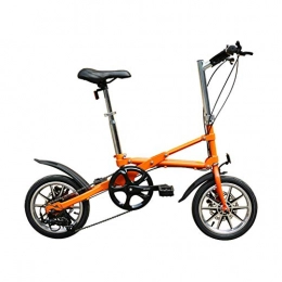 DPGPLP Bike DPGPLP 14-Inch Folding Speed Bike - Adult Folding Bike - Fast Folding Bike Adult Portable Mini Pedal Bicycle, Orange