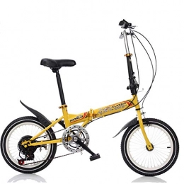 DPGPLP Folding Bike DPGPLP 20 Inch Folding Bicycle Shifting-Folding Variable Speed Bicycle Men And Women Bicycle Ultra Light Portable Folding Leisure Bicycle-20 Inch Adult Student Car, Yellow