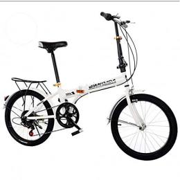 DPGPLP Folding Bike DPGPLP 20-Inch Folding Bicycle Shifting-Folding Variable Speed Bicycle Men And Women-Style Bicycle Ultra-Light Portable Folding Leisure Bicycle-Adult Folding Bicycle, White