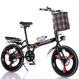 DPGPLP Folding Bike DPGPLP 20 Inch Folding Bicycle Shifting - Men And Women Shock Absorber Bicycle - Adult Children Student Bicycle Road Bike, Black