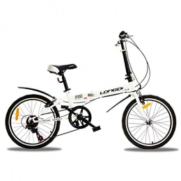 DPGPLP Bike DPGPLP Foldable Men And Women Folding Bicycle - Variable Speed Folding Bicycle 20 Inch Adult Student Small Wheel Folding Car Ultra Light Portable Gift Bicycle, White