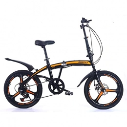 DQWGSS Folding Bike DQWGSS 20-Inch Folding Bike, One-Wheel Folding Bike, Comfortable And Portable Variable Speed Dual Disc Brake Bike, Used for Exercise And Going Out, Black