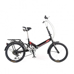 DQWGSS Folding Bike DQWGSS Adult Folding Bike 6 Speeds with Shock Absorbers and Safety Brakes Adjustable Seat and Handlebar Foldable Road Bike for Men Women Teen, Black
