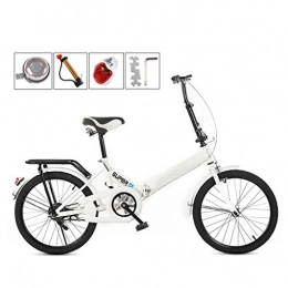 DQWGSS Folding Bike DQWGSS Adult Folding Bike Lightweight with Safety Brake Adjustable Seat and Handlebar Foldable Road Bike for Men Women Teen, White