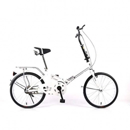 DQWGSS Bike DQWGSS Adult Folding Bike with Shock Absorbers and Safety Brakes Adjustable Seat and Handlebar Foldable Road Bike for Men Women Teen, White