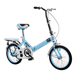 DQWGSS Bike DQWGSS Adults Folding Bike Lightweight Mini Adjustable Seat and Handlebar with Safety Brakes Road Bike for Men Women Kids, Blue, Ordinary