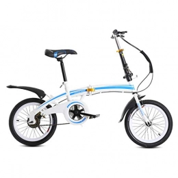 DQWGSS Bike DQWGSS Folding Bike Adult Lightweight with Safety Brake Adjustable Seat and Handlebar Foldable Road Bike for Men Women Teen, Blue, Single speed