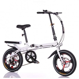 DQWGSS Bike DQWGSS Folding Bike Adults Lightweight with Safety Brakes and Shock Absorbers Adjustable Seat and Handlebar Foldable Road Bike for Men Women Kids, White, S