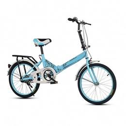 DQWGSS Bike DQWGSS Road Folding Bike Adults with Safety Brakes Adjustable Seat and Handlebar City Road Bike for Men Women Kids, Blue, S