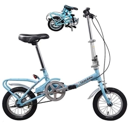 DRAGDS Folding Bike DRAGDS 12Inch Mini Student Folding Bike, Children Commuter Carbon Steel Frame Adult Bicycle, Lightweight City Road Cycling with Anti-Skid Tire of Free Installation, 12 inch