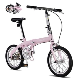 DRAGDS Bike DRAGDS 16 inch Mini Girl's Folding Bike, Student Single Speed Bicycle, Adjustable Seat Bike for Teen and Student, 16 inch