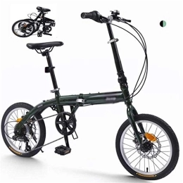DRAGDS Folding Bike DRAGDS 16Inch Folding Bike, Variable Speed Cycling Commuter Foldable Bicycle for Adult Student, Lightweight Carbon Steel Foldable Adult Bicycle for Outdoor Sports, 16 inch