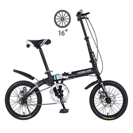 DRAGDS Bike DRAGDS 16Inch Student Mini Folding Bike, High Carbon Steel Frame Foldable Bike, Casual Men and Women Commuter Bike with Disc Brake, Comfortable Seat and Non-Slip Tire, 16 inch