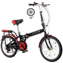 DRAGDS Folding Bike DRAGDS 18Inch Mini Folding Bike, Variable Speed Student Bicycle Commuter Foldable Cycling for Adult, Lightweight Foldable Adult Bicycle, 18 inch
