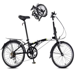 DRAGDS Bike DRAGDS 20Inch 6 Speed Folding Bike, Lightweight Variable Speed Bicycle of Free Installation, Double Disc Brake Portable Bicycle of Adjustable Seat for Teen and Student, 20 Inch / 6 Speed