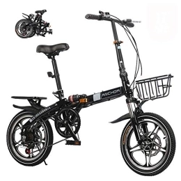 DRAGDS Folding Bike DRAGDS 20Inch Folding Bicycle Bike, Adult City Variable Speed Bicycle of Carbon Steel Frame, Portable Student Bicycle Folding Carrier Bicycle Bike