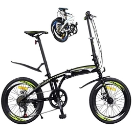 DRAGDS Folding Bike DRAGDS 20Inch Folding Bike, 7-Speed Cycling Commuter Foldable Bicycle for Adult Student, Lightweight Carbon Steel Foldable Adult Bicycle for Outdoor Sports, 20 Inch / 7 Speed