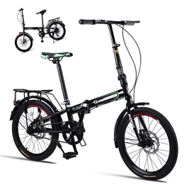 DRAGDS Bike DRAGDS 20Inch Student Folding Bike, 8-Speed Variable Speed Bicycle, Small Ultra-Light Portable Bike of Double Disc Brake and Adjustable Seat for Adult, 20 inch