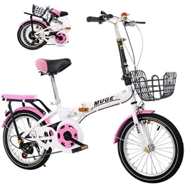 DRAGDS Bike DRAGDS 20Inch Student Folding Bike, Variable Speed Cycling Commuter Foldable Bicycle for Adult Student, Lightweight Foldable Adult Bicycle for Outdoor Sports, 20Inch