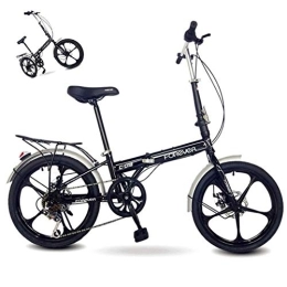 DRAGDS Bike DRAGDS 20Inch Variable Speed Folding Bike, 6-Speed Cycling Foldable Bicycle for Adult and Student, Lightweight Mini Carbon Steel Bicycle of Precision Flywheel, 20 Inch / 6 Speed