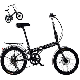 DRAGDS Bike DRAGDS 20Inch Variable Speed Folding Bike, 6-Speed Cycling Foldable Bicycle for Adult and Student, Lightweight Mini Carbon Steel Bicycle of Precision Flywheel, 20Inch