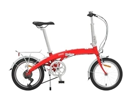 Drais Bike Drais F16 6 Speed 16 Inch Folding Bicycle in Red bike mini lightweight adult men women student commuter 16