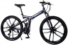 Drohneks Folding Mountain Bike, 21/24/27Speed Durable Dual Suspension high-carbon steel thickened frame Great for City Riding and Commuting