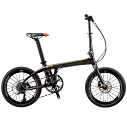 DSHUJC Bike DSHUJC 20 inch Carbon Fiber Folding Bike, Folding Mountain Bicycle, 9-speed variable speed dual disc brake adult bicycle, Can be used by most people, C