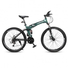 Dsrgwe Bike Dsrgwe Mountain Bike, Carbon Steel Frame Bicycles, Dual Suspension and Dual Disc Brake, 26inch Spoke Wheels, 24 Speed (Color : A)