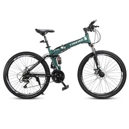 Dsrgwe Bike Dsrgwe Mountain Bike, Folding Hardtail Bicycles, Full Suspension and Dual Disc Brake, 26inch Wheels, 24 Speed (Color : A)