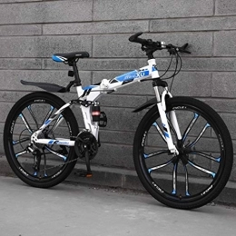 Dszgo Folding Bike Dszgo Male And Female Student Speed City Bikes, Adult Mountain Off-road Bikes, Ten Knives, 21 / 24 / 27 Speed, 26-inch Wheels, Double Shock Absorber Bikes, Foldable Frame (Color : 21 speed)