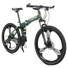 Dszgo Folding Bike Dszgo One-wheel Mountain Bike Young Men And Women 26-inch 24 / / 27-speed Dual Disc Brakes Double Shock Absorption Variable Speed Bicycles High Carbon Steel Foldable Frame (Size : 27 speed)