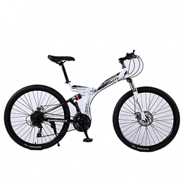 ASPZQ Bike Dual Disc Brake Folding Bike, Comfortable Mobile Portable Compact Lightweight Folding Mountain Bike Adult Student Lightweight Bike, B, 26 inch 27 speed
