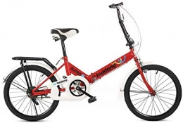 Generic Folding Bike Dual Suspension Mountain Bikes Comfort & Cruiser Bikes Foldable Bicycle Children Mountain Bike Student Road Bike For Best Gift (Color : Beige)-Red
