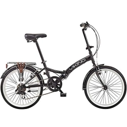 DULPLAY Bike DULPLAY 20 Inch 6 Speed Folding Bike, Lightweight City Bicycle, Foldable Bicycle, Full Suspension Unisex Black 20 Inch