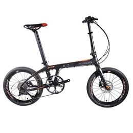 DULPLAY Folding Bike DULPLAY Folding Bike, 20 Inch Carbon Fiber Adult Foldable Bicycle, Lightweight City Bike For Unisex Student A 20 Inch